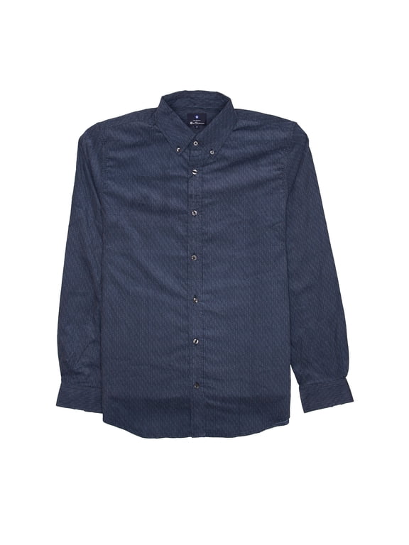 Mens Mod/Classic Fit Button Down Shirt (Medium, Storm Blue)