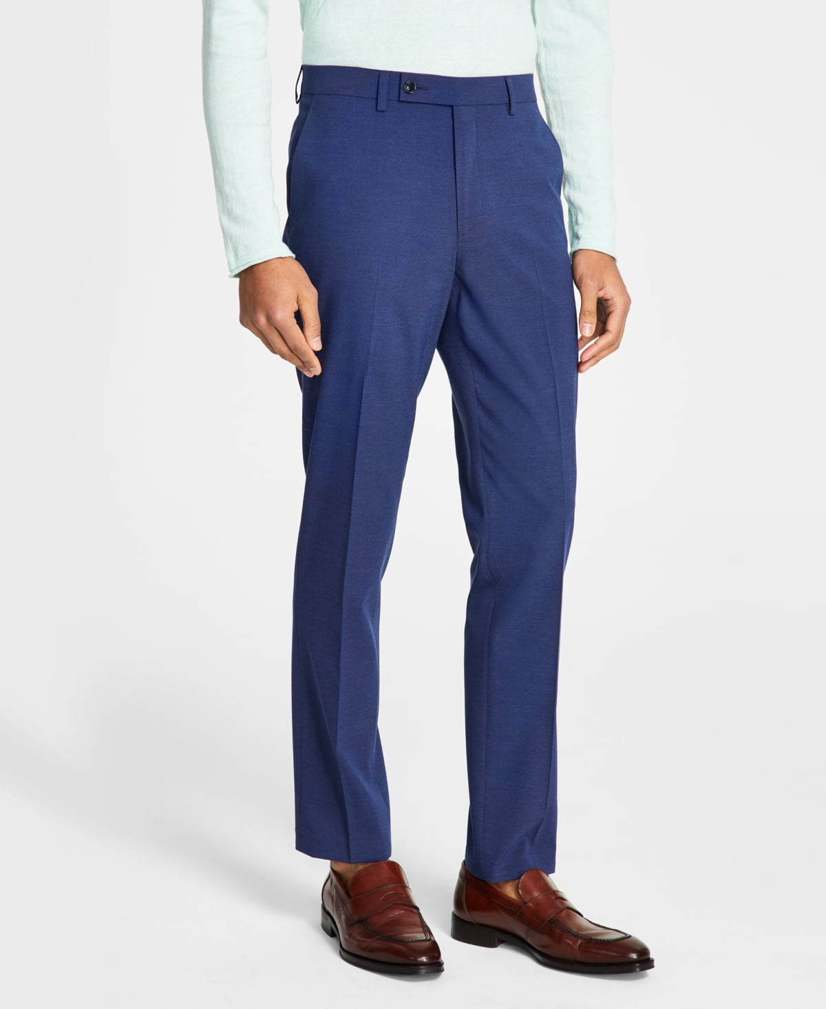 Ben Sherman Mens Skinny fit Dress Pants 36 / 34 Blue Solid Stretch