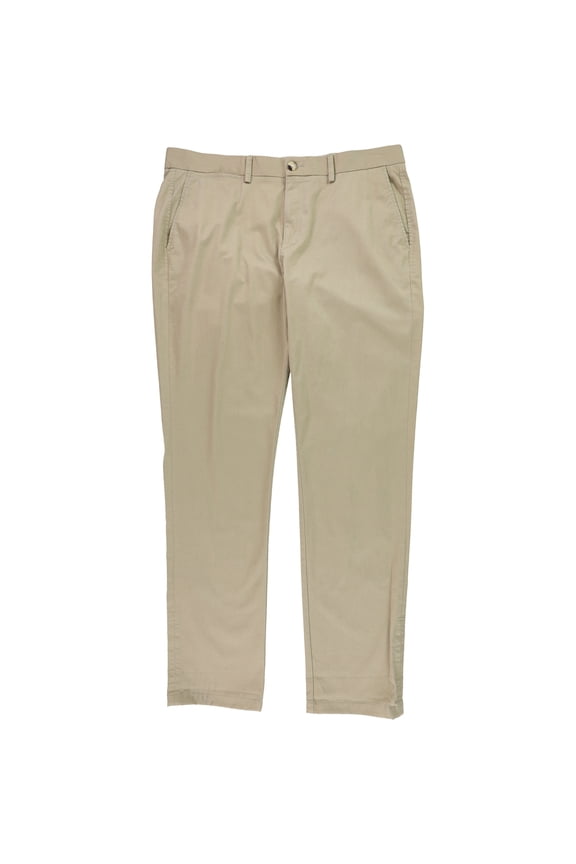 Mens Slim Tapered Dress Pants Slacks, Brown, 32W x 32L