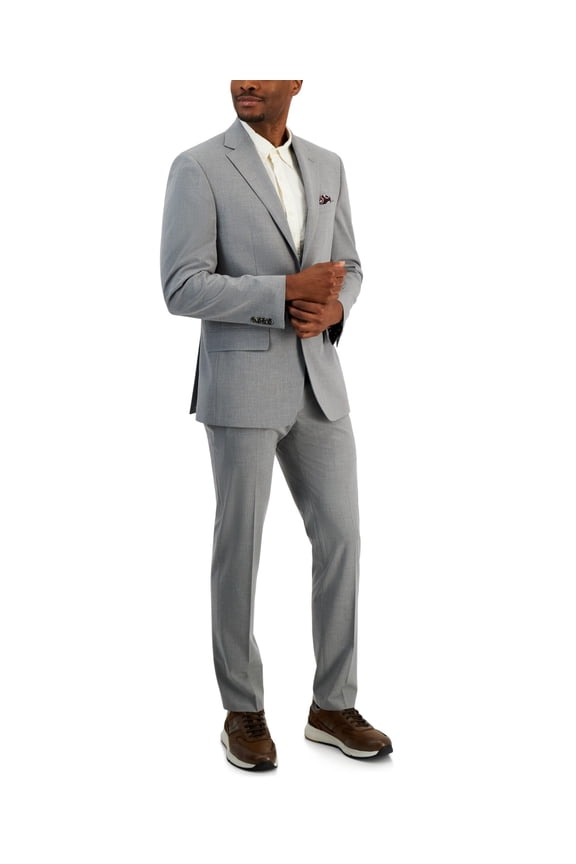 Mens Slim fit Suit Jacket Suit 40 R Light Grey Solid