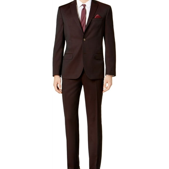 Ben Sherman Mens Stretch Two Button Blazer Jacket, Red, 38 Regular