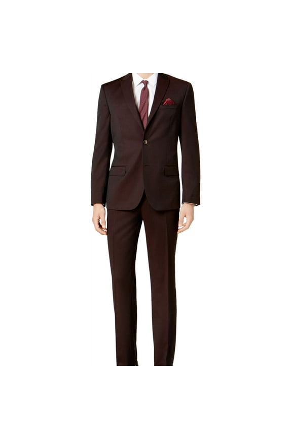 Mens Stretch Two Button Blazer Jacket, Red, 38 Regular