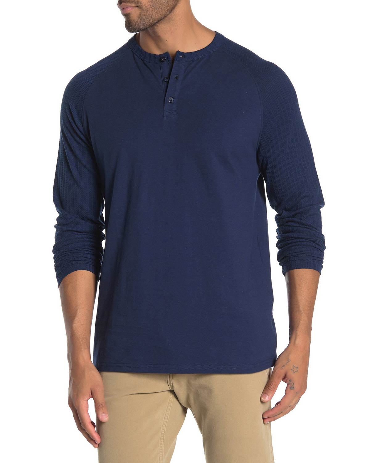 XLARGE THERMAL TEE 【NAVY】 M Ben Sherman Mens Thermal Sleeve Henley Shirt X-Large XL Navy