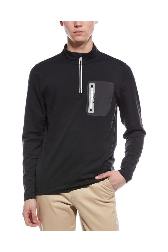 mens  1/4-Zip Pullover, XL, Black
