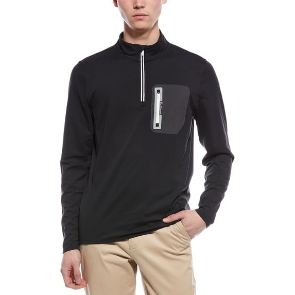 Ben Sherman mens 1/4-Zip Pullover, XL, Black
