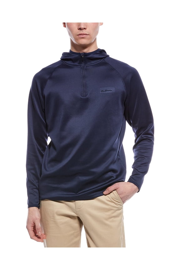 mens 1/4-Zip Scuba Hoodie, m, Blue