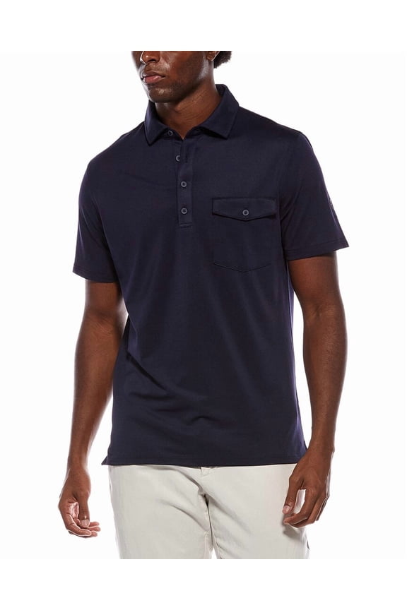 mens Air Pique Sports Fit Polo Shirt, m, Navy