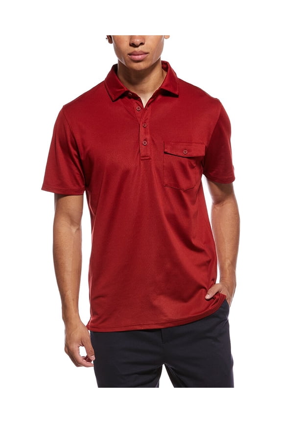 mens Air Pique Sports Fit Polo Shirt, m, Red