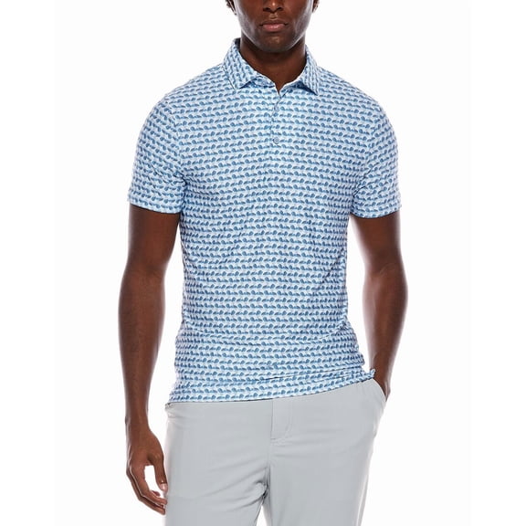 Ben Sherman mens  Bauhaus Geo Tech Jersey Sports Fit Polo Shirt, m, Blue