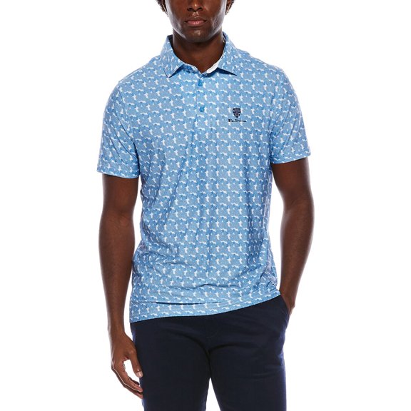 Ben Sherman mens Psychedelic Hemlet Tech Jersey Sports Fit Polo Shirt, l, Blue