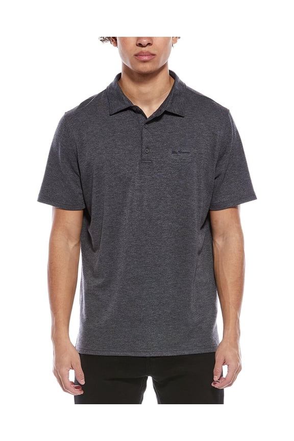 mens Tech Terry Polo Shirt, XL, Grey