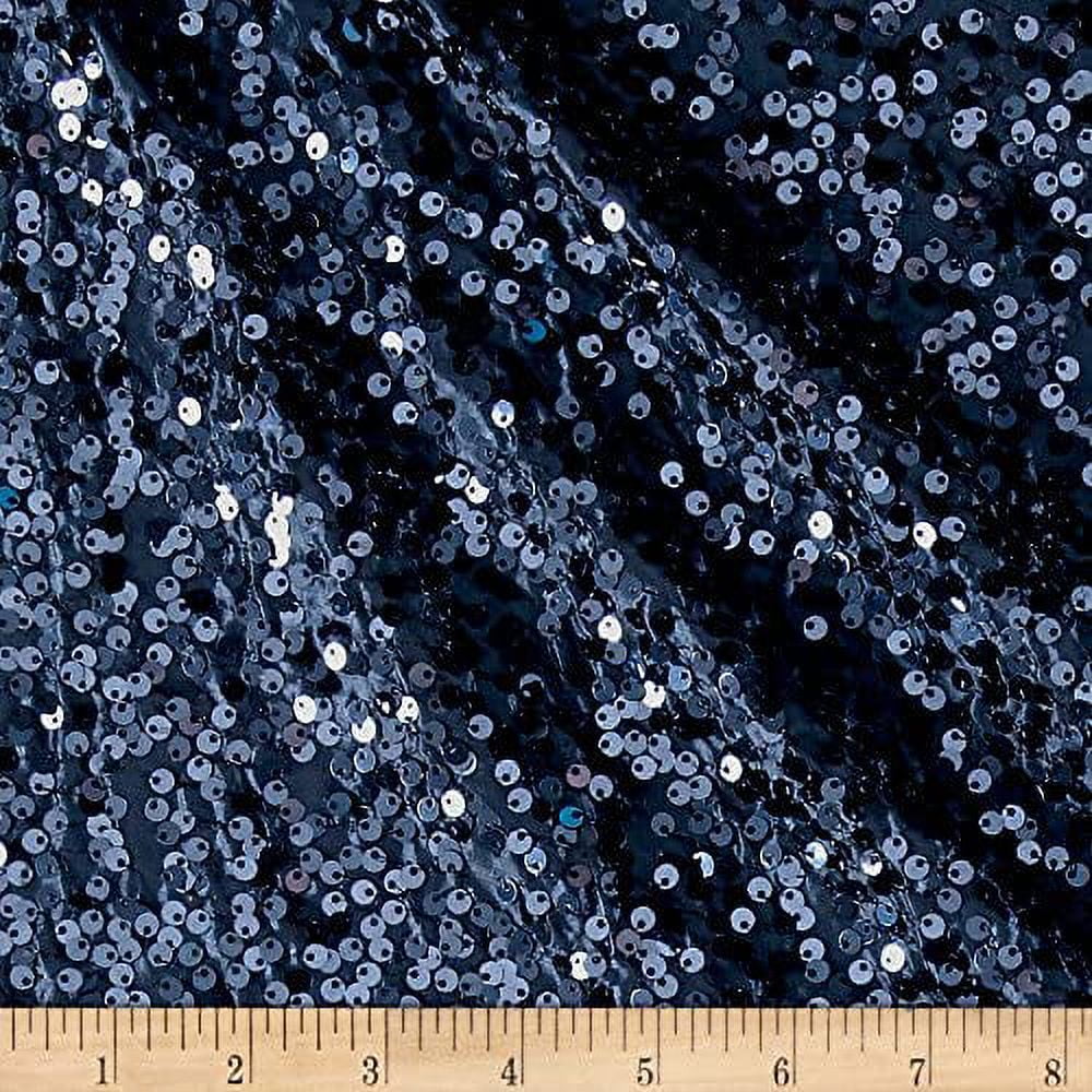 Ben Textiles Inc. Taffeta Sequins Navy Blue Fabric By The Yard ...