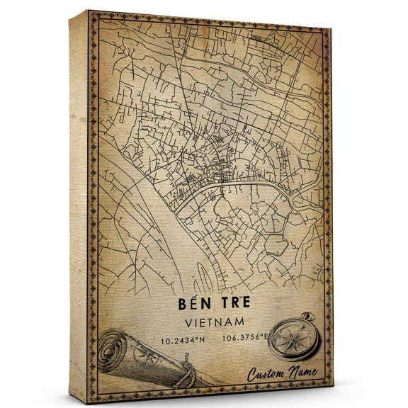 Ben Tre Map Poster, Vietnam Map Art Poster, Canvas, Ben Tre Map City vintage Poster, Street Map Artwork Poster, Ben Tre Map Canvas - 89AZ594