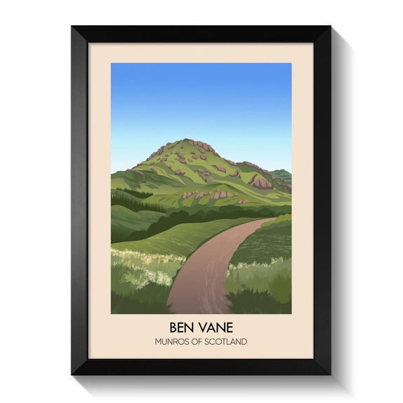 Ben Vane Munros of Scotland Arrochar Alps Mountain Art, Unframed Paper Poster 8x10in