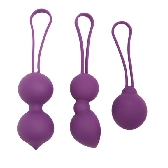 Ben-Wa Ball Set for Women - Strengthen PC Muscles, Intense Orgasms, Improved Bladder Control - 3 Shapes & Sizes - Smooth Silicone - Easy Insertion & Removal - Enhance Sexual Pleasure