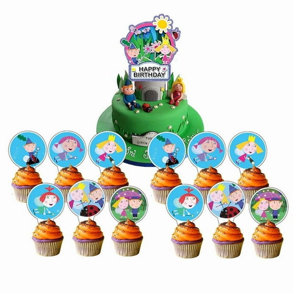 Ben and Holly Cake Topper Cupcake Set Party Supplies Decoration Birthday Decor Kit