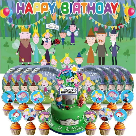 Ben and Holly Plates Birthday Supplies Decorations Decor Backdrop Banner Cake Topper Fans