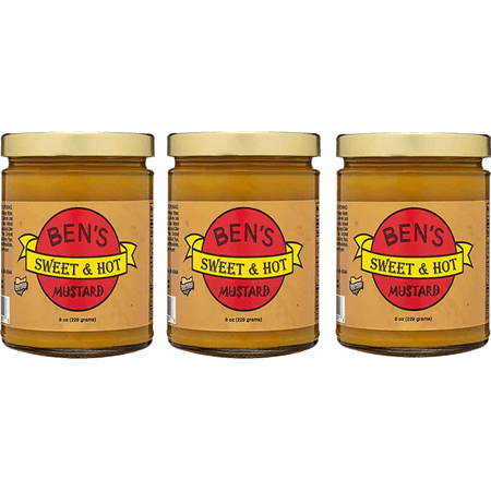 Ben's All Natural Sweet & Hot Mustard, 3-Pack 8 oz. Jars