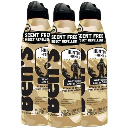 Ben's Hunting Formula - Tick & Mosquito Repellent for Up to 12 Hours of Protection - 20% Picaridin Bug Spray with EcoSpray Fine Mist Sprayer - Sweat-Resistant - 6 oz (3 Pack)