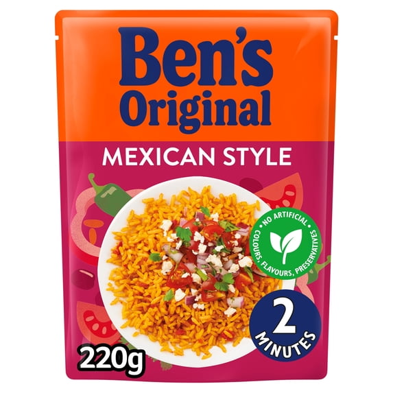 Ben's Original Mexican Style Microwave Rice 220G, Imported from Britain