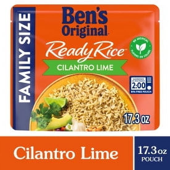 Ben's Original Ready Rice Cilantro Lime Family Size 17 Ounce. Microwavable Pouch Ready In 90 Seconds!
