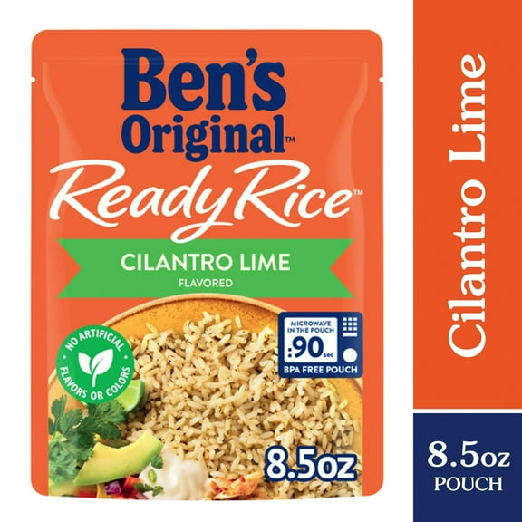 Ben's Original Ready Rice Cilantro Lime Flavored Easy Dinner Side 8.5 Ounce Pouch (Pack of 6)