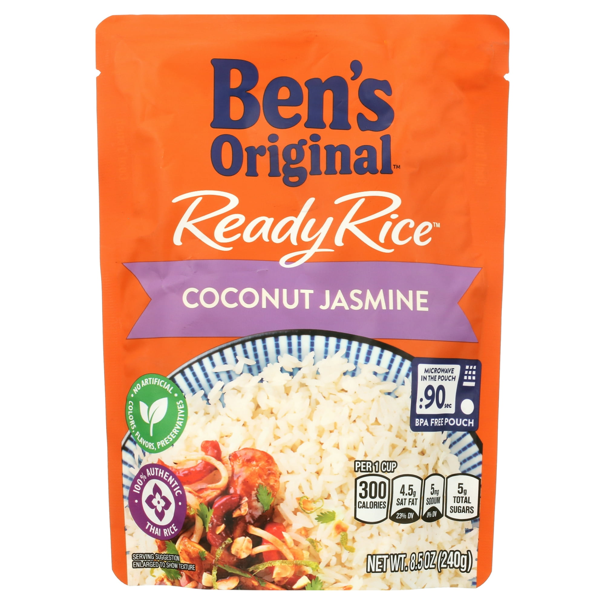  2 Pack BEN S ORIGINAL Ready Rice Coconut Jasmine Flavored Rice Easy 