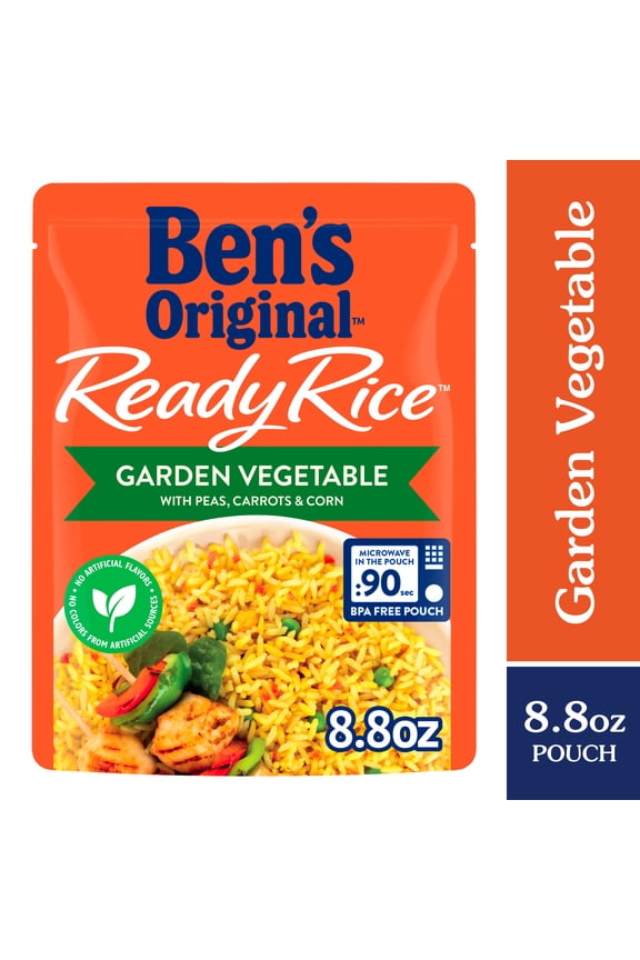 Ready Rice Garden Vegetable Flavored Rice, Easy Dinner Side, 8.8 Ounce Pouch