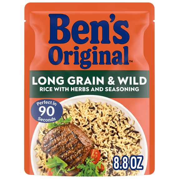 Ben's Original Ready Rice Long Grain and Wild Flavored Rice, Easy Dinner Side, 8.8 Ounce Pouch