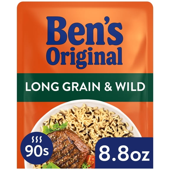 Ben's Original Ready Rice Long Grain and Wild Flavored Rice, Easy Dinner Side, 8.8 Ounce Pouch