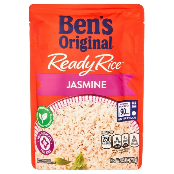 Ben's Original Ready Rice Pack Of 1 Jasmine Rice, Easy Dinner Side Pouch.