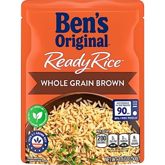 Ben's Original Ready Rice Whole Grain Brown 8.8 oz (Pack of 60)