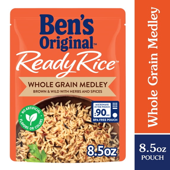 Ben's Original Ready Rice Whole Grain Medley, Brown & Wild, 8.5 Ounce Pouch