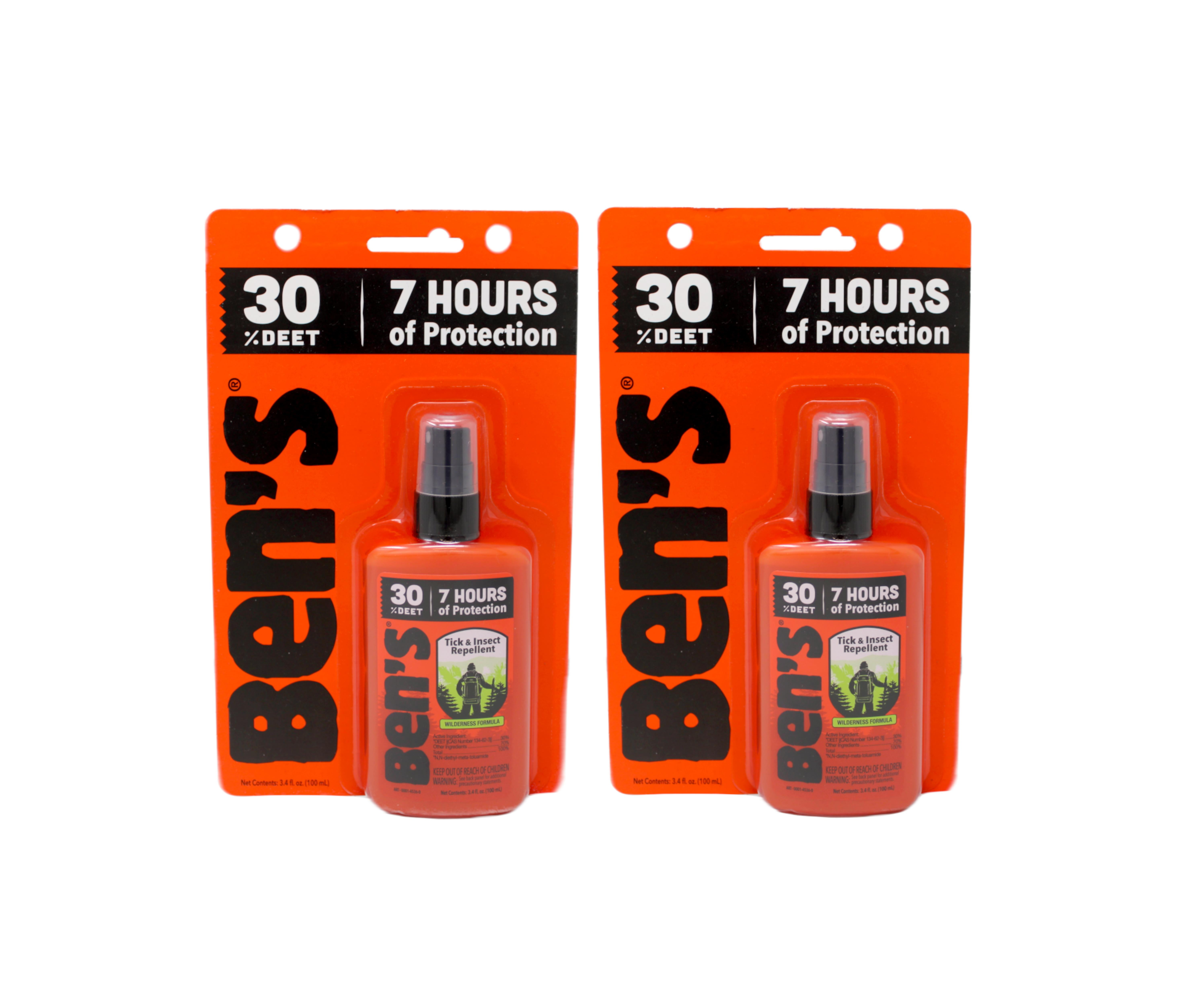 Ben's Tick & Insect Repellent 30% Deet, Orange, 3.4 Ounce - 2 Pack