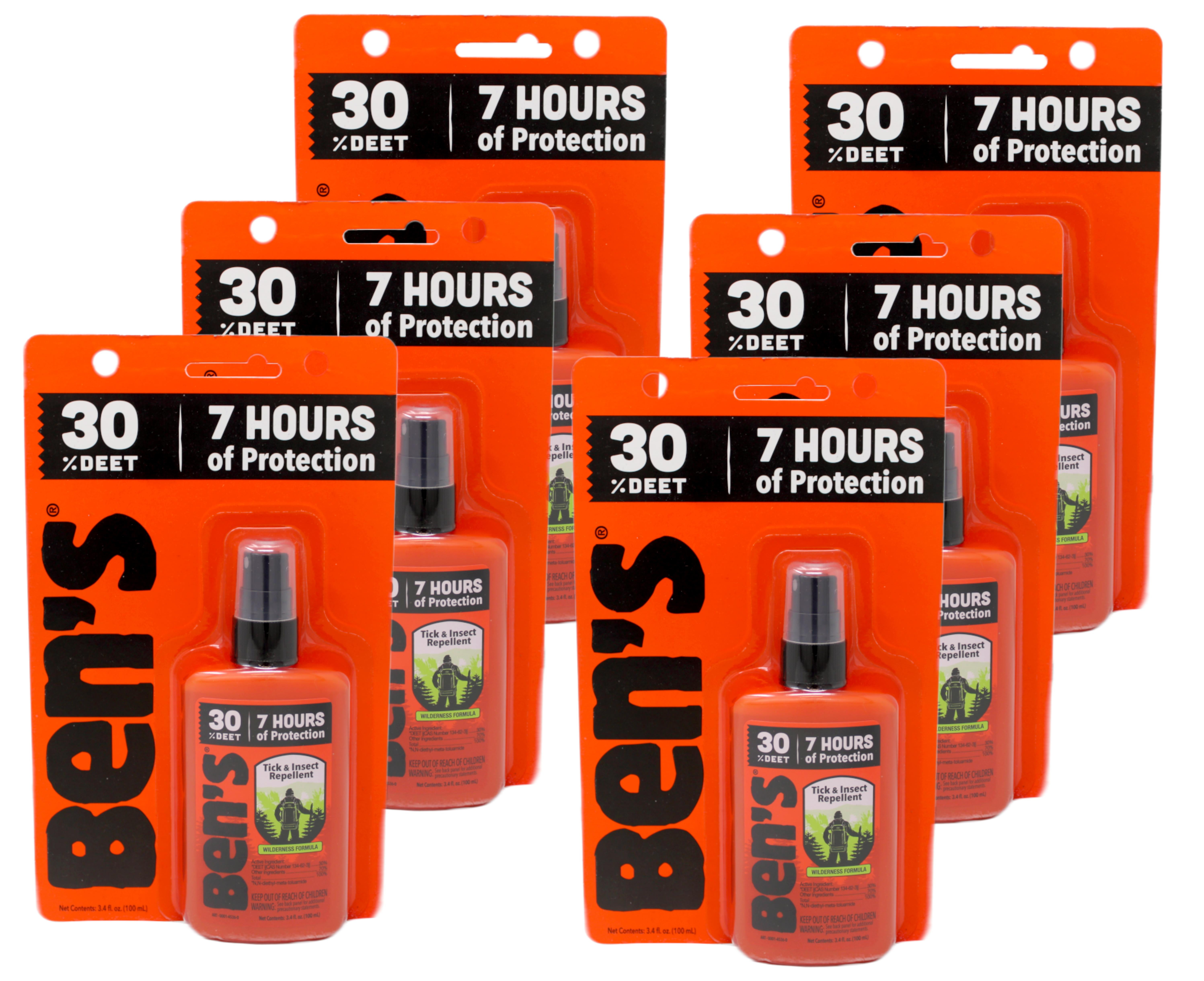 Ben's Tick & Insect Repellent 30% Deet, Orange, 3.4 Ounce - 6 Pack