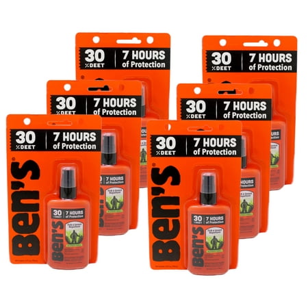 Ben's Tick & Insect Repellent 30% Deet, Orange, 3.4 Ounce - 6 Pack
