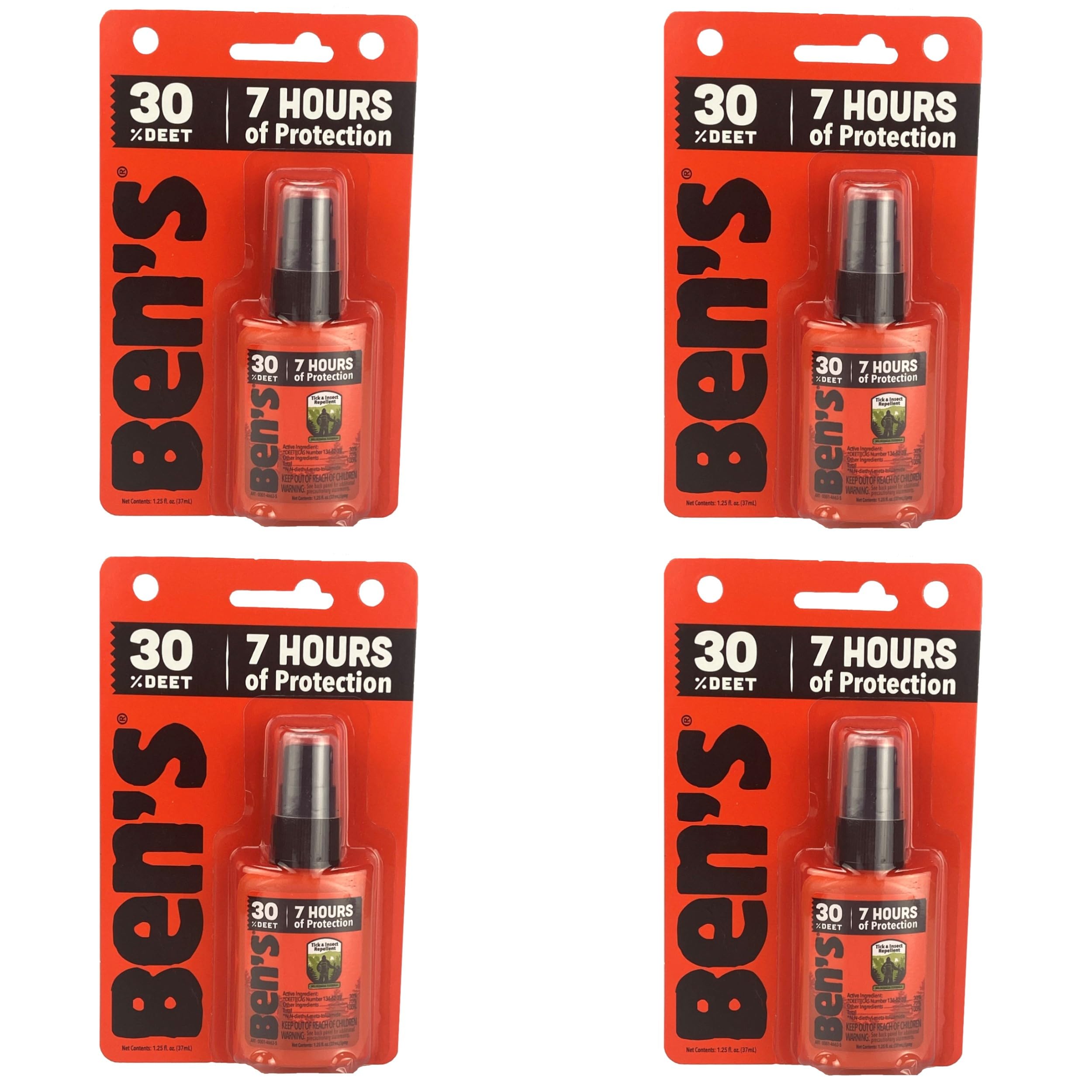 Ben's Tick & Insect Repellent, 30 DEET Travel Size (1.25 oz, 4 Pack
