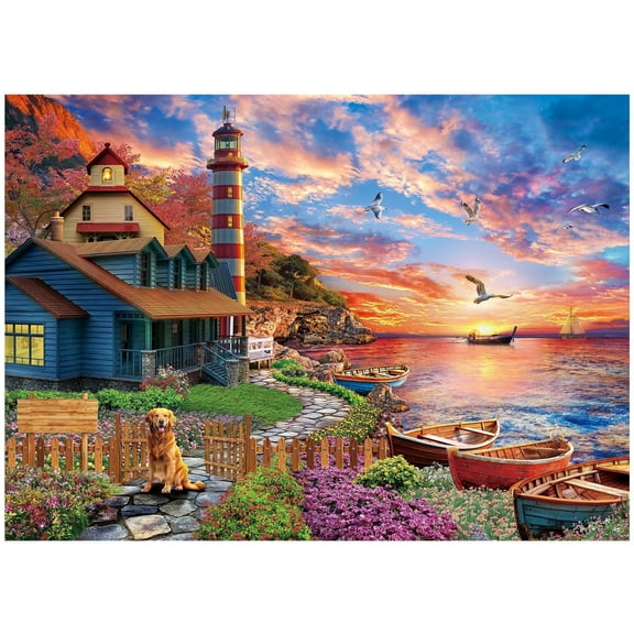 BenBen 1000 Pieces Puzzles For Adults, Scenic Sunset Harbor, Challenging Landscape Jigsaw Puzzle