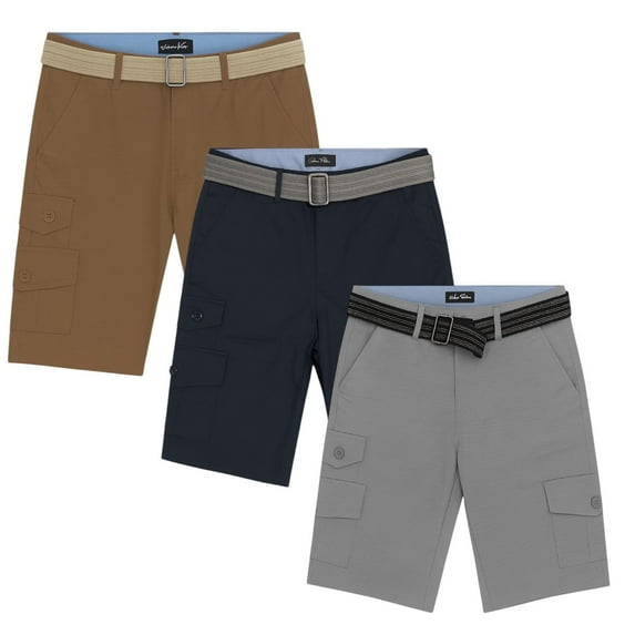 BenBen 3 Pack Mens Shorts Cargo Style With Adjustable Belt Outdoor Essential