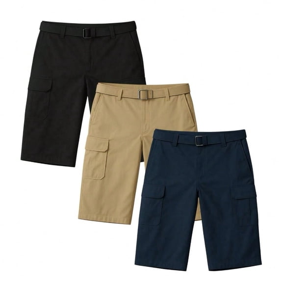 BenBen 3 Pack Mens Shorts Cargo Style With Adjustable Belt Outdoor Essential