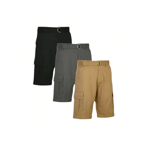 BenBen 3 Pack Mens Shorts Cargo Style With Adjustable Belt Outdoor Essential