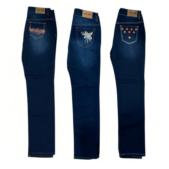 BenBen 3 Pack Women Jeans Fitted Denim Stretch Unique Style
