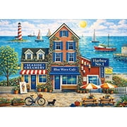 BenBen 500 Pieces Puzzles for Adults, Cozy Seaside Town, Jigsaw Puzzle with Patterns on Back