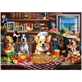 BenBen Jigsaw Puzzles 500 Pieces for Adults Ages 12+, Dogs' Dinner Party, 20.5 x 15 in
