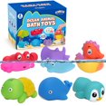 thumbnail image 1 of BenBen 6Pcs Color Changing Bath Toys for Toddler, No Hole Mold Free Ocean Animal Baby Bathtub Toys, 1 of 7