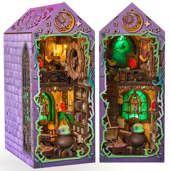 BenBen Book Nook Kit, DIY Miniature House Kit for Adults, Teens, Family, Friends, Dollhouse Booknook for Halloween Decor