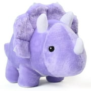 BenBen Dinosaur Stuffed Animal, 13" Dino Plush Toysfor Kids, Triceratops, Purple