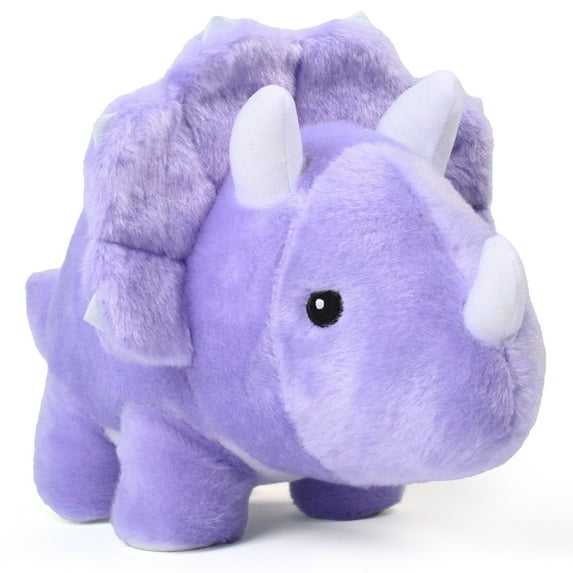 BenBen Dinosaur Stuffed Animal, 13" Dino Plush Toysfor Kids, Triceratops, Purple