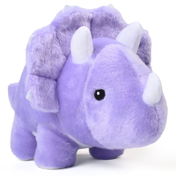 BenBen Dinosaur Stuffed Animal, 13" Dino Plush Toysfor Kids, Triceratops, Purple