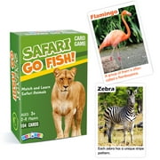 BenBen Go Fish Card Game for Kids 3+, 104 Cards, Jumbo Size, Safari Animal Learning Playing Cards